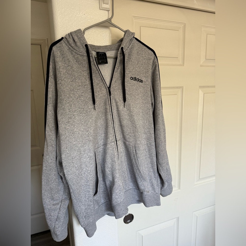 Adidas Men's Zip-Up Gray Sweater